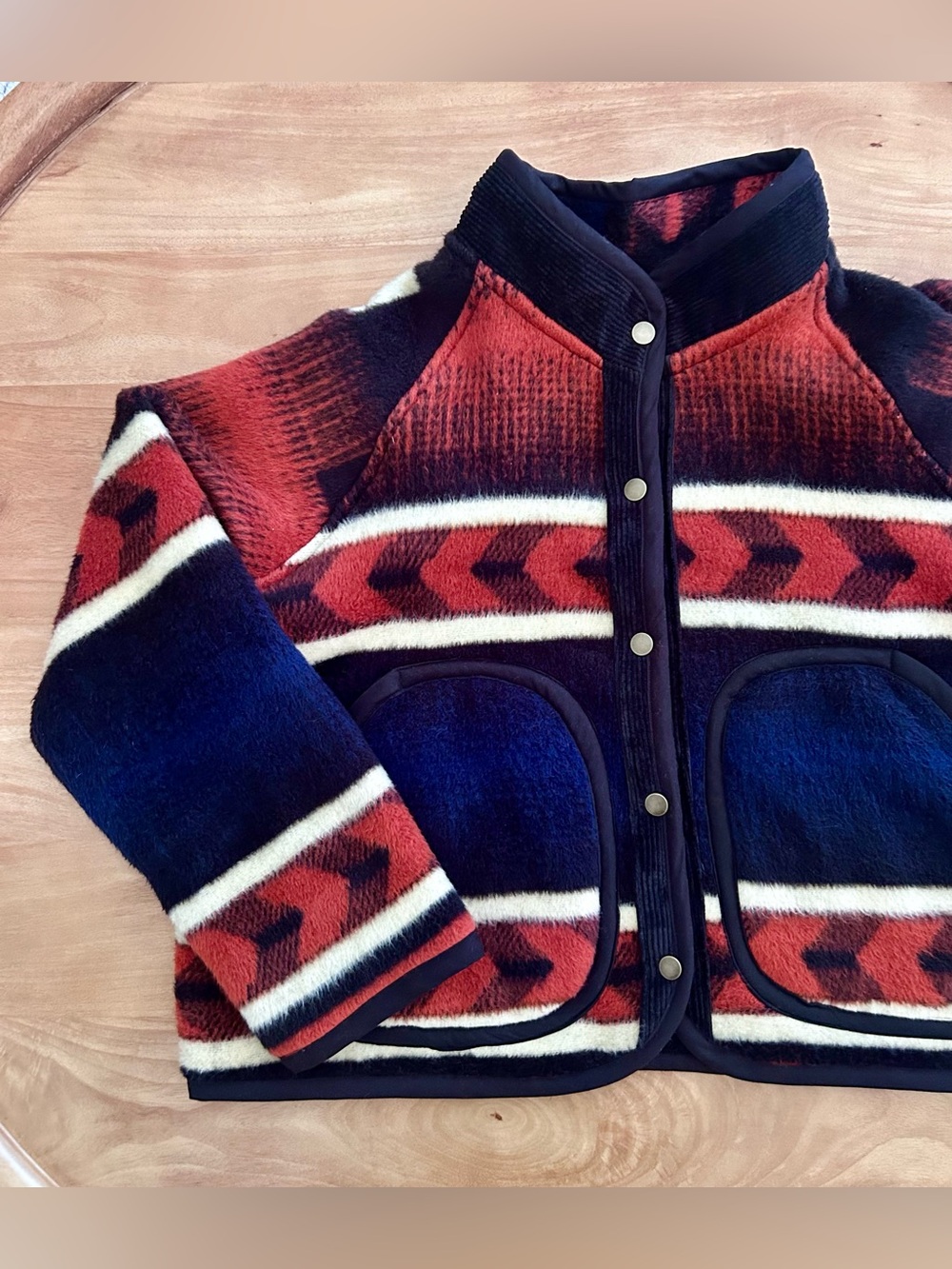 Handmade Upcycled Blanket Jacket with Corduroy